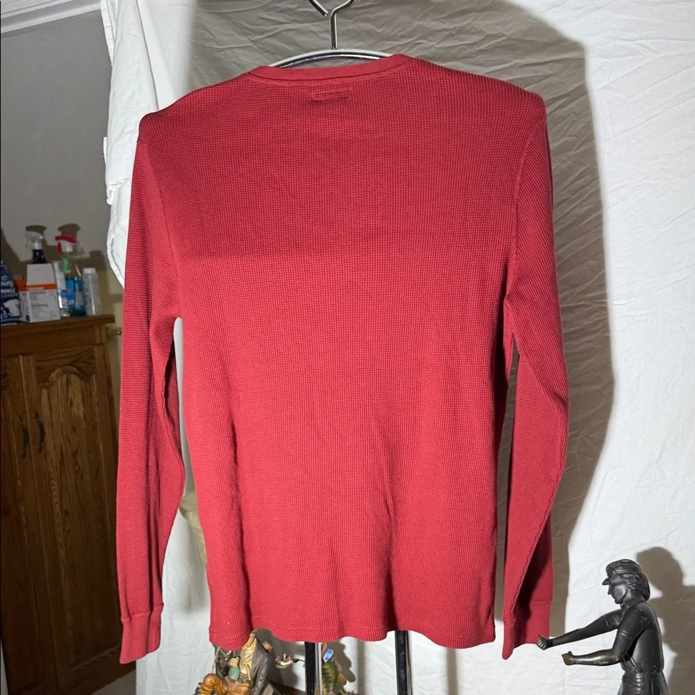 J. Crew Men's Long-Sleeve Henley in Red